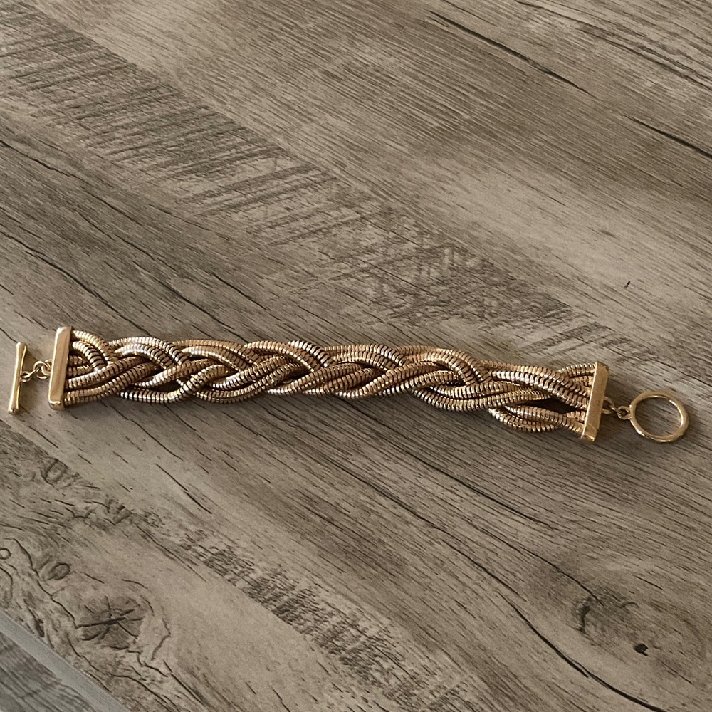 Braided Gold-Tone Multi-Strand Bracelet